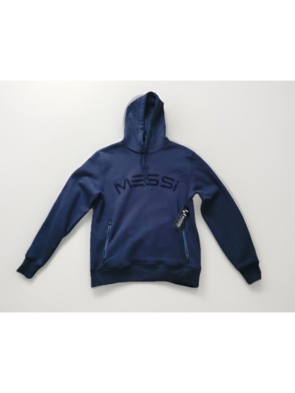 Messi Collection Size Medium Men's Blue Pullover Hoodie Pockets Logo, New